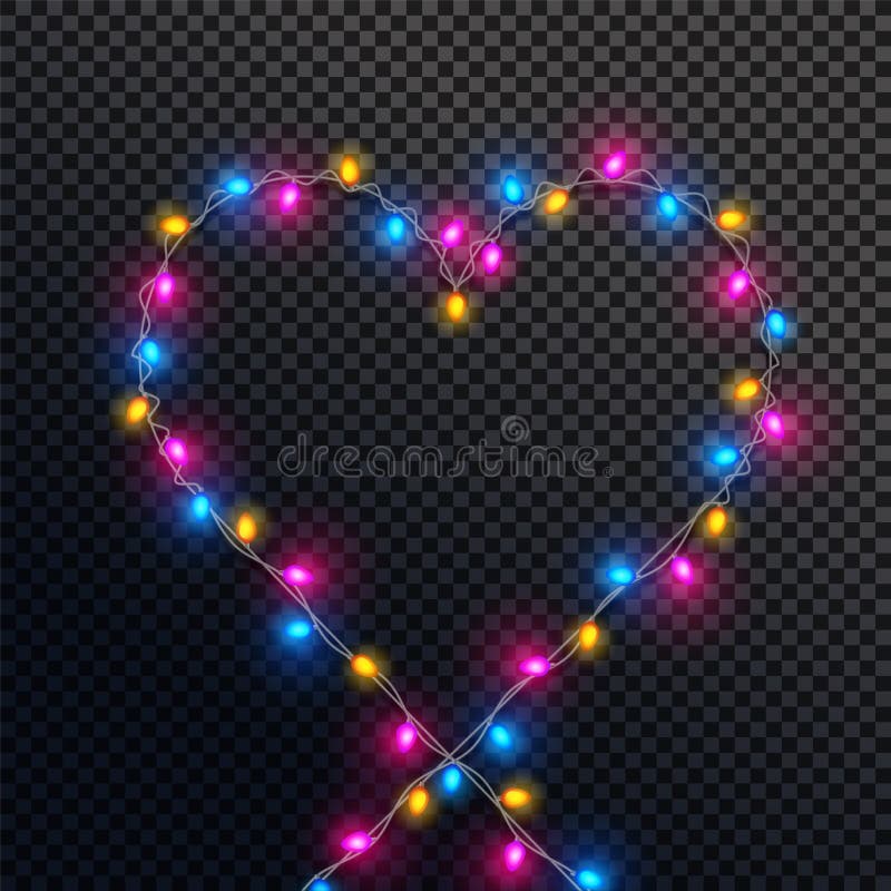 Heart Shape Made by Colorful Lights. Stock Illustration Illustration