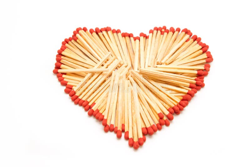 Heart shape made form group of matchstick