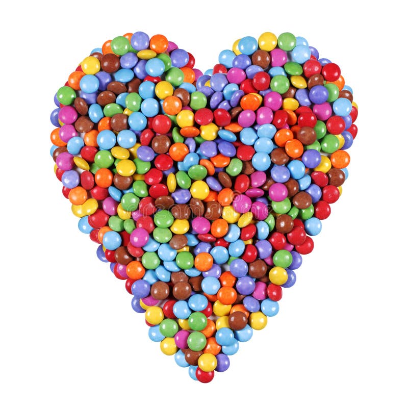 Heart Shape Made from Multi Coloured Candy Stock Image Image of