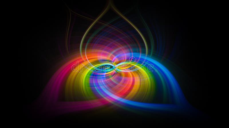 Heart shape multi colored vortex swirl spin background vector illustration