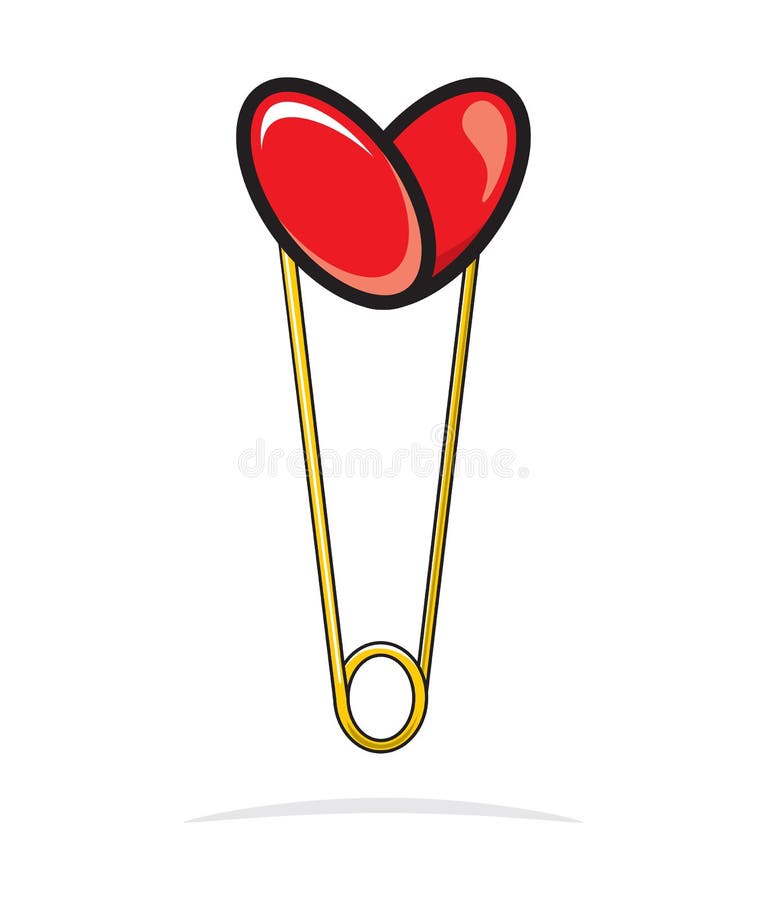 Heart shape paper clip stock vector. Illustration of attach 35624385