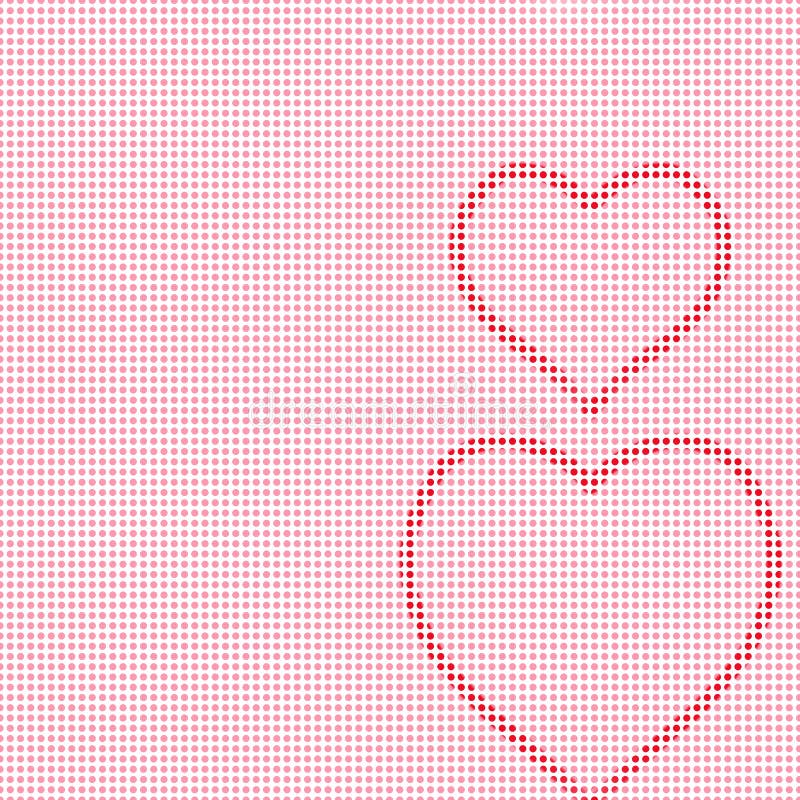 Heart Shape from Red Dot on Pink Dot Background Stock Photo Image of