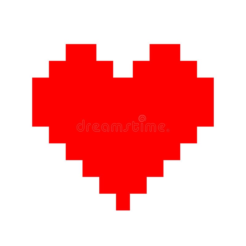Heart Shape Red Pixel Isolated on White Background, Square Red Pixel Heart  Shape for Clip Art, Cute Pixel Heart Shape Icon, Simple Stock Vector -  Illustration of holiday, marriage: 178857521