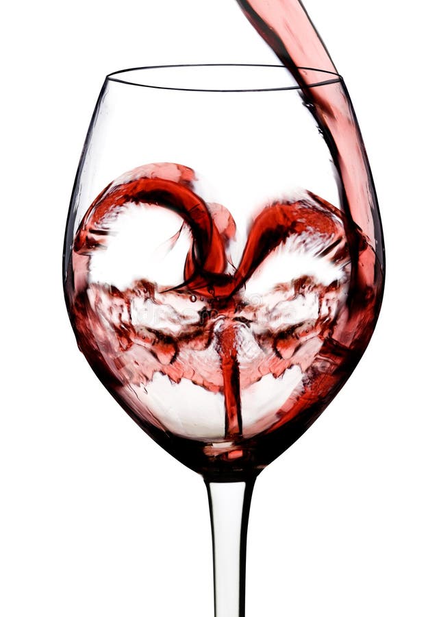 Heart shape from red wine