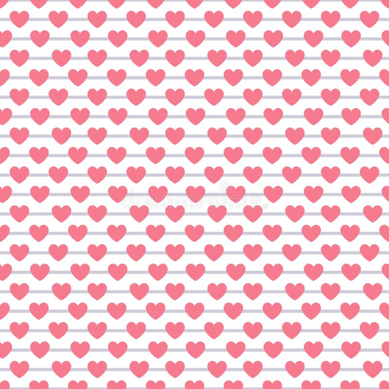 Heart shape seamless pattern. Pink color. Booking, feminine.