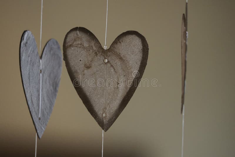 Heart Shape Wind Chimes Detail Stock Photo - Image of bell, chimes