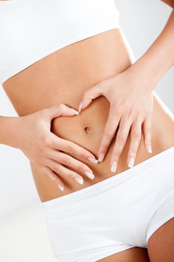 Heart shaped on the abdomen royalty free stock photography Heart shaped on the abdomen royalty free stock photography