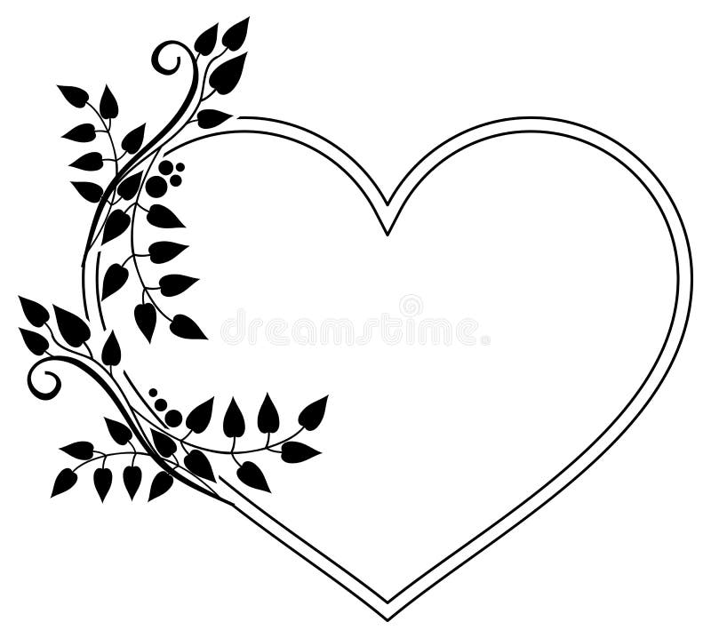 black clipart heart white