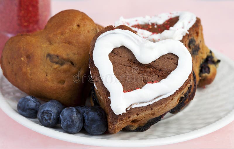 Heart Shaped Blueberry Muffins Stock Image Image of homemade