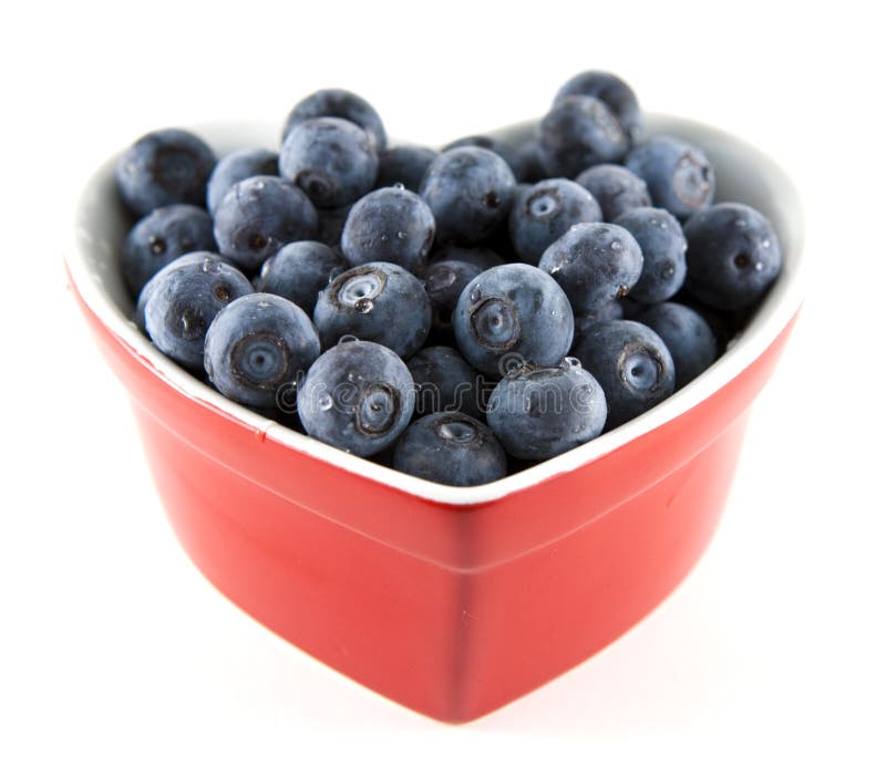 Heart-shaped Bowl Of Blueberries Stock Photo - Image of dessert, eating ...