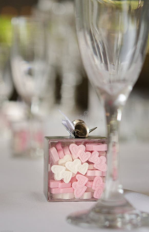 Heart shaped candy wedding banquet stock images