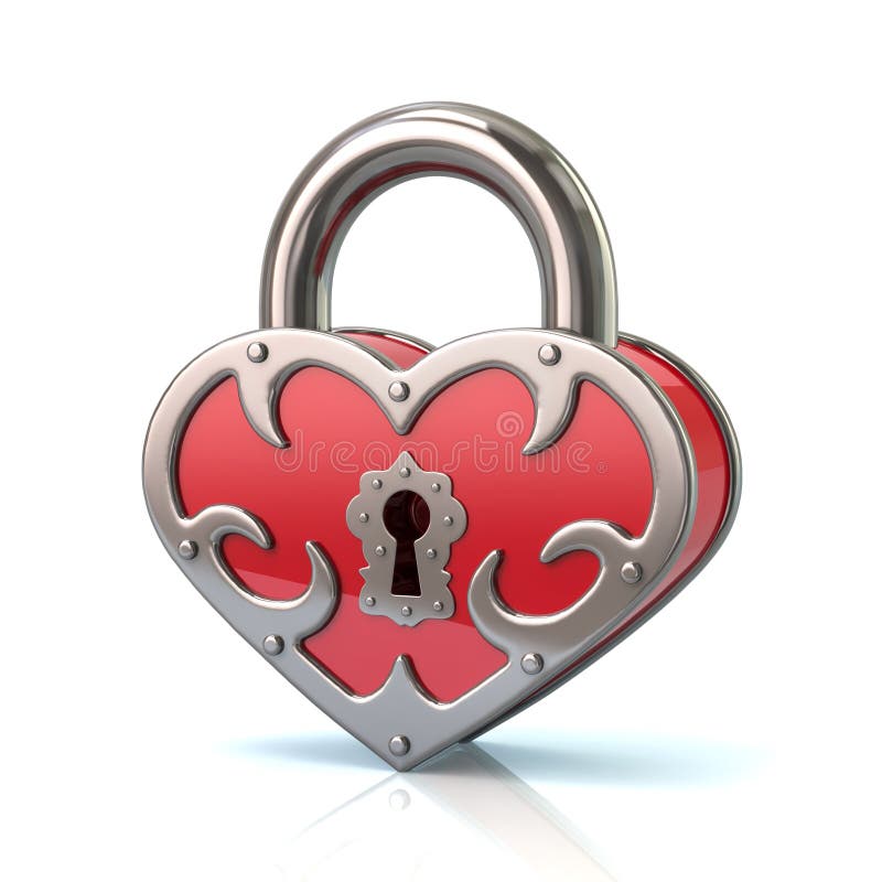 Heart shaped closed lock