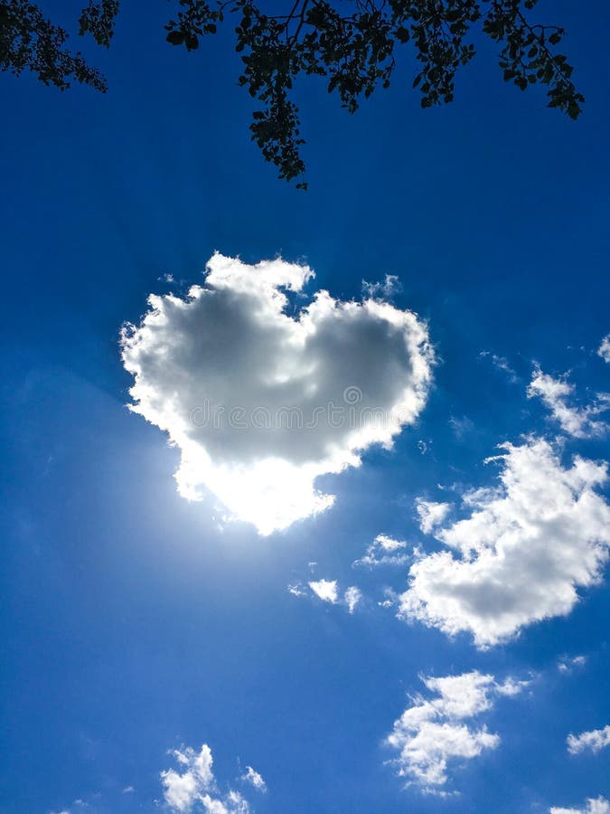 Heart Shaped Cloud In The Blue Sky Stock Image Image of close, weather 128251531