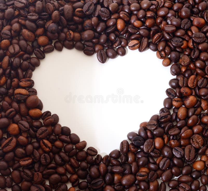 Heart shaped coffee beans stock image. Image of love 140906537