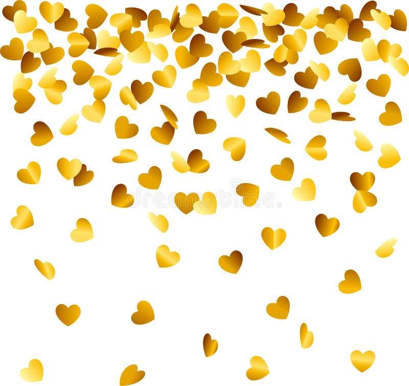 Heart shaped confetti falling down. Shaped gift vectors