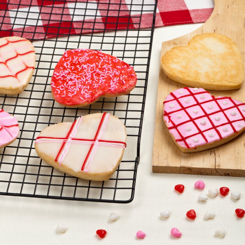 Heart shaped cookies stock image