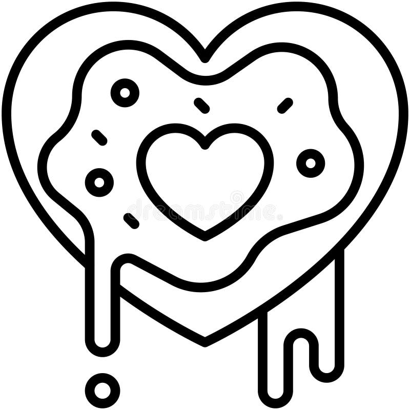 Heart Shaped Donut Icon, Love and Heart Vector Stock Vector ...