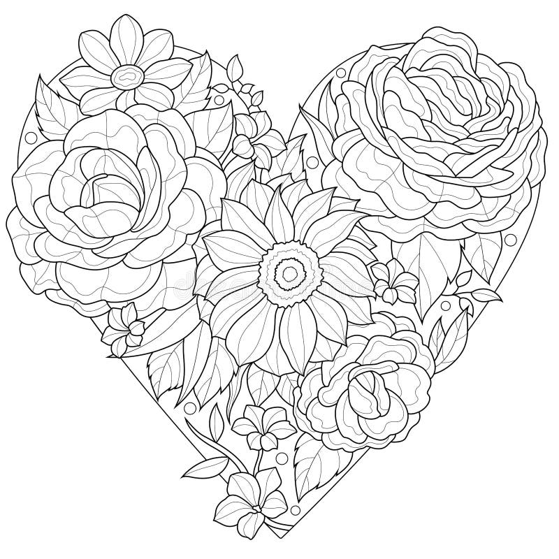 My Love Flowers Mandala Coloring Book For Adults: 50 Pictures to Color on the Theme of Love (Hearts, Animals, Flowers, Trees, Valentine's Day and More Cute Designs) (Adult Coloring Book) [Book]