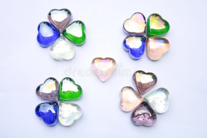 Murano glass hearts stock photo. Image of colors, crystal 19847792
