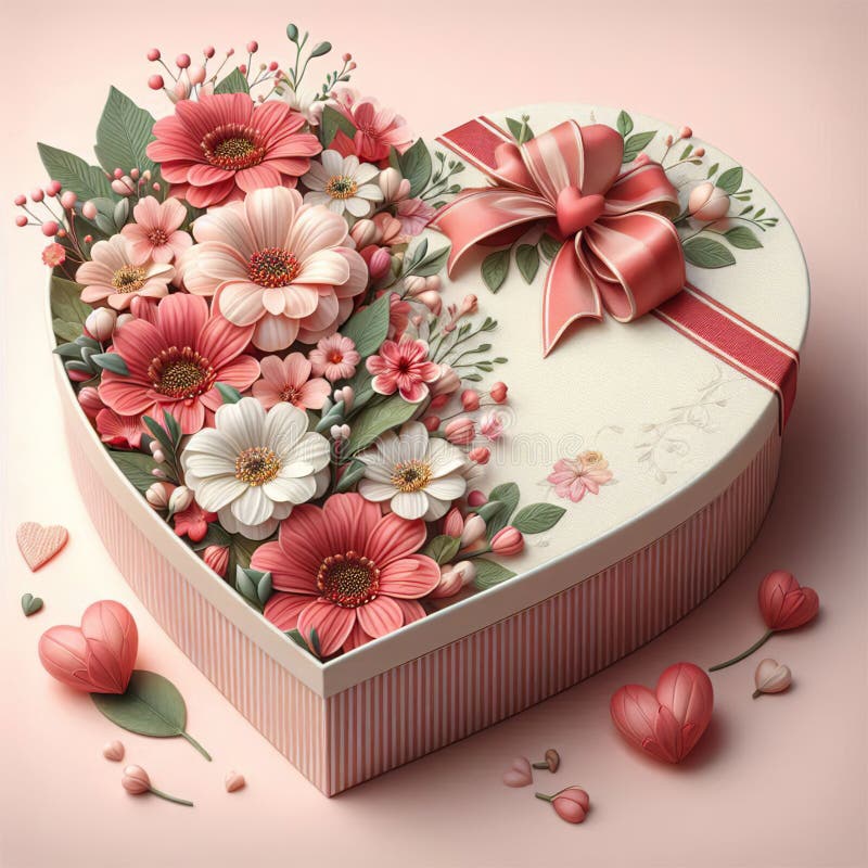 Heart shaped gift box royalty free illustration