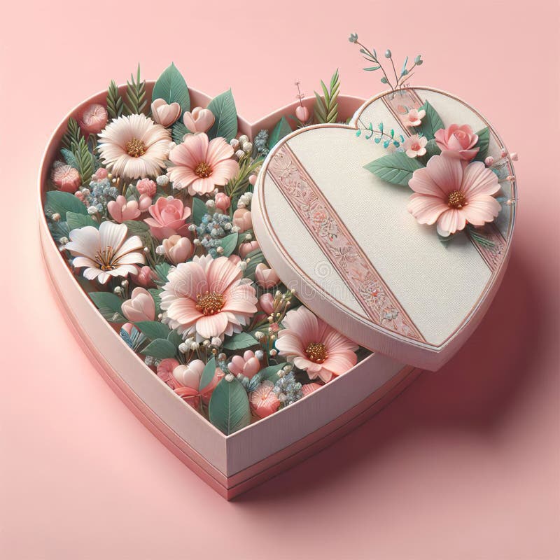 Heart shaped gift box royalty free illustration