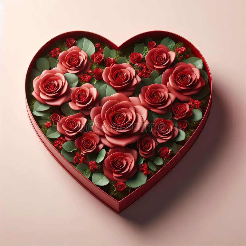 Heart shaped gift box stock illustration