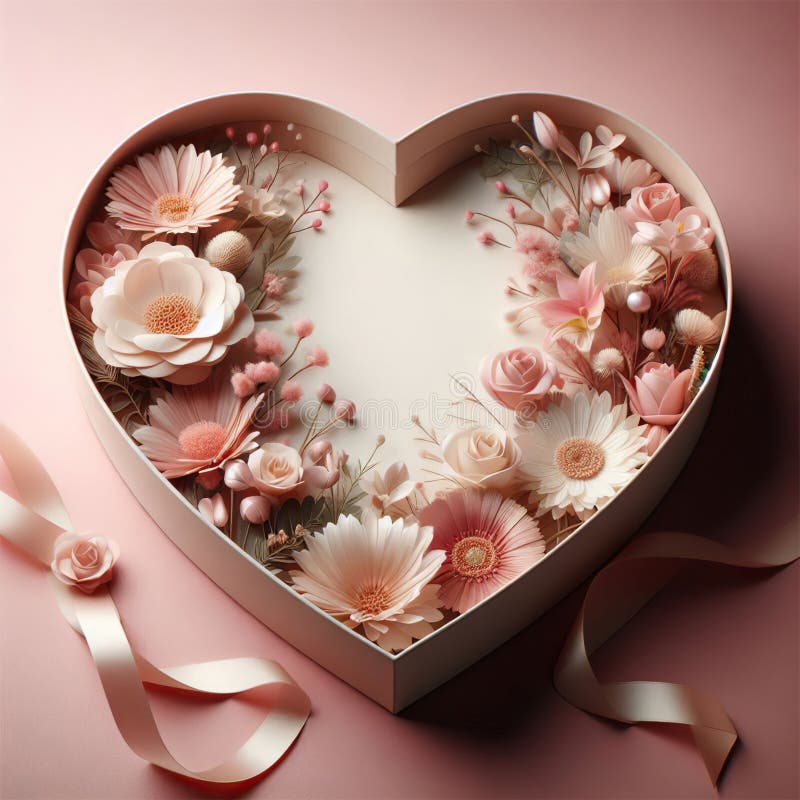 Heart shaped gift box royalty free illustration