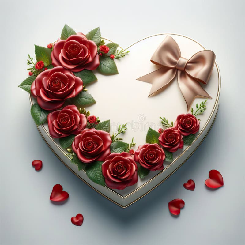 Heart shaped gift box stock illustration