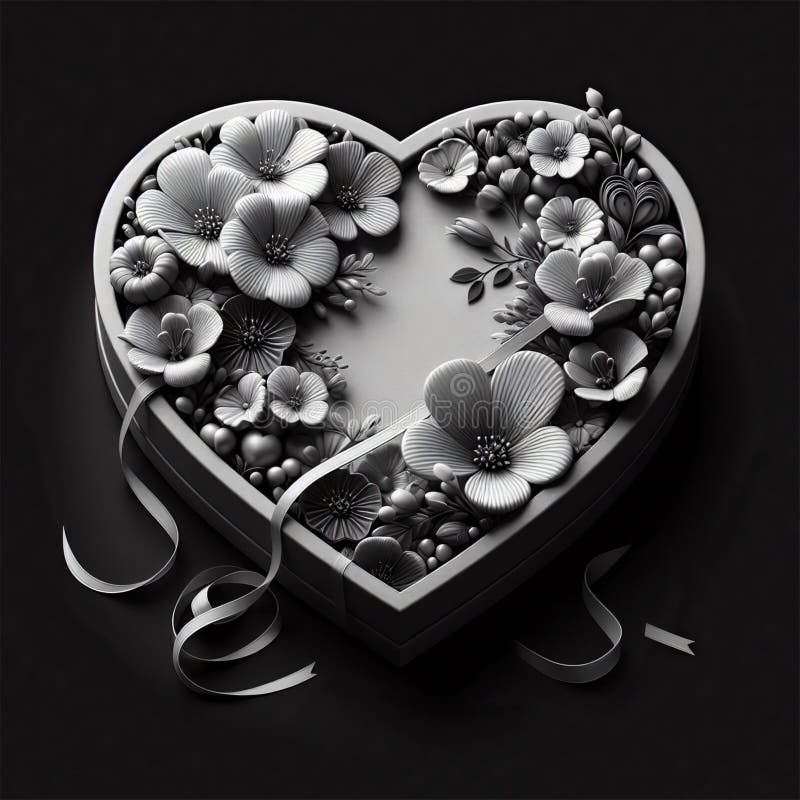 Heart shaped gift box vector illustration