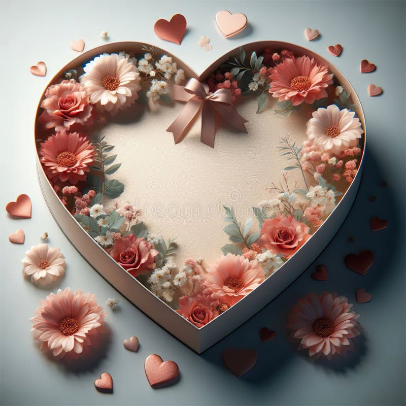 Heart shaped gift box vector illustration