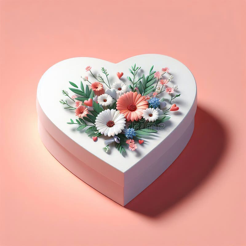 Heart shaped gift box royalty free illustration