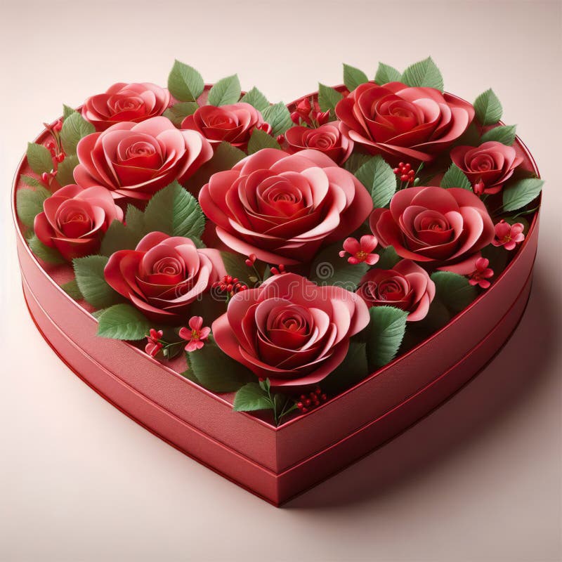 Heart shaped gift box stock illustration