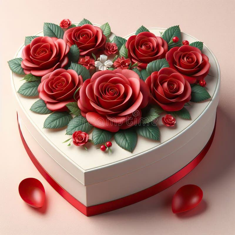 Heart shaped gift box stock illustration