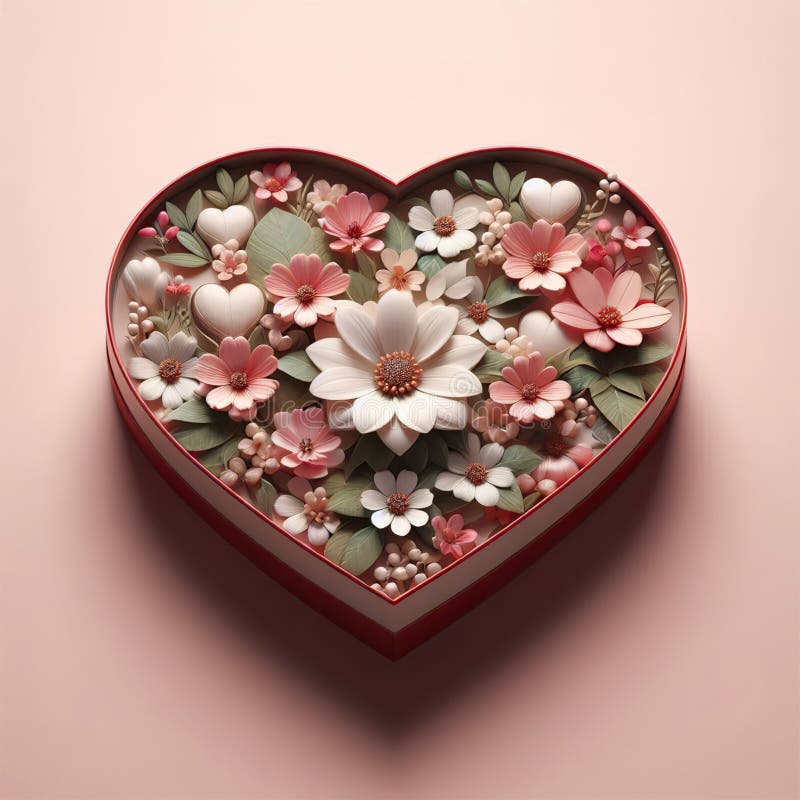 Heart shaped gift box royalty free illustration