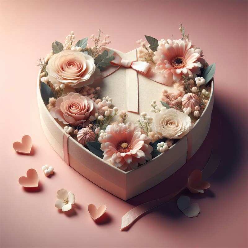 Heart shaped gift box stock illustration