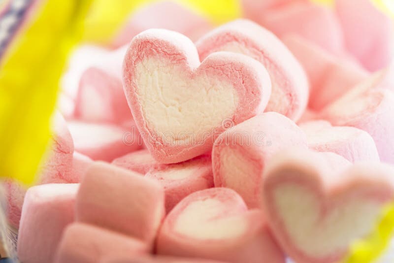 Heart Shaped Marshmallow In The Package Royalty Free Stock Photos