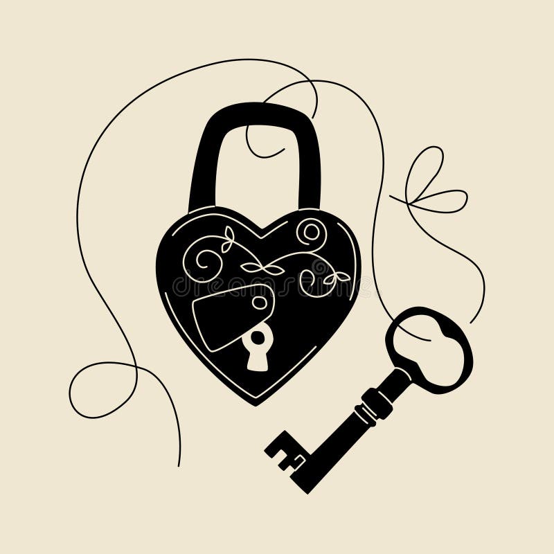 Heart-Shaped Padlock And Key