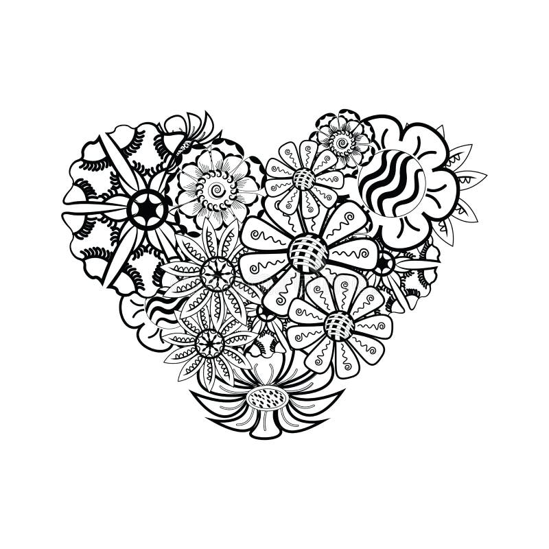 Zentangle Frame with Flower in Doodle. Hand Drawn Stock Vector ...