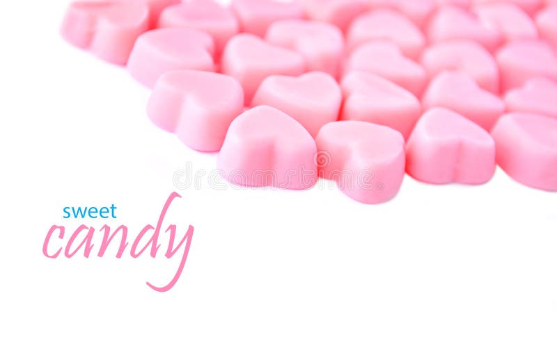 Heart shaped pink candies