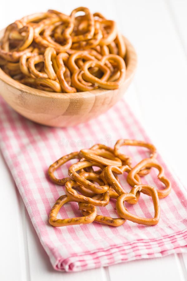 Heart shaped pretzel. stock image. Image of pretzels 128227501