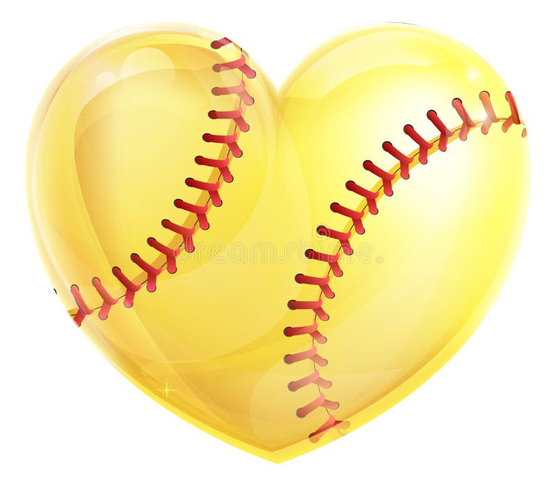 Softball formă de inimă vector illustration