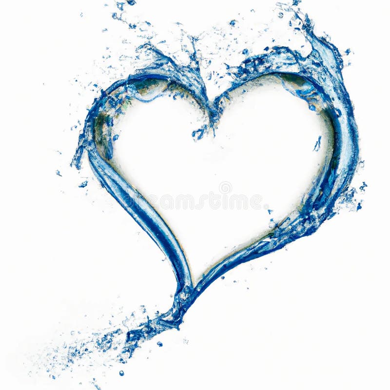 Heart shaped splash of water