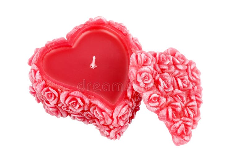 Heartshaped Wax Candle With Roses Stock Photo Image 12774720
