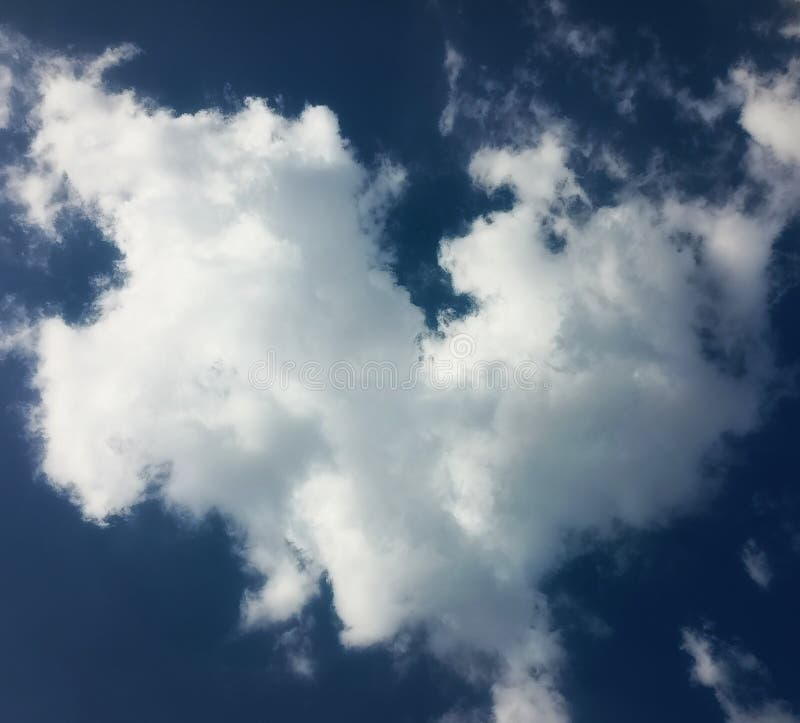 Heart Shaped White Cloud Blue Sky Skies Stock Image Image of heart