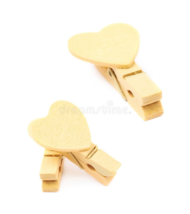Heart Shaped Wooden Peg Isolated Stock Photo Image of blank, clip