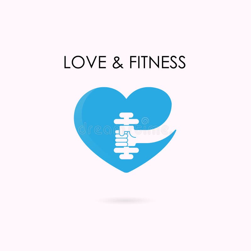 Heart Sign and Dumbbell Icon.Fitness and Gym Logo.Healthcare,sport,medical  and Science Symbol Stock Vector - Illustration of icon, emblem: 87658163