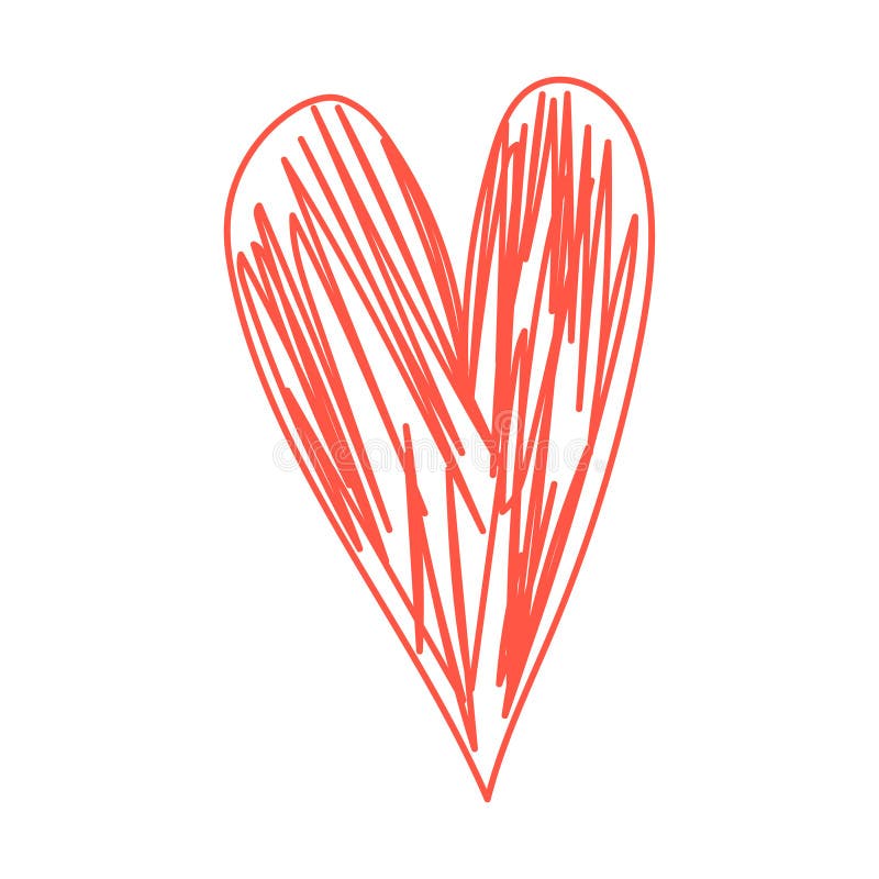 Heart sketch. Love symbol stock vector. Illustration of sketch - 259923933