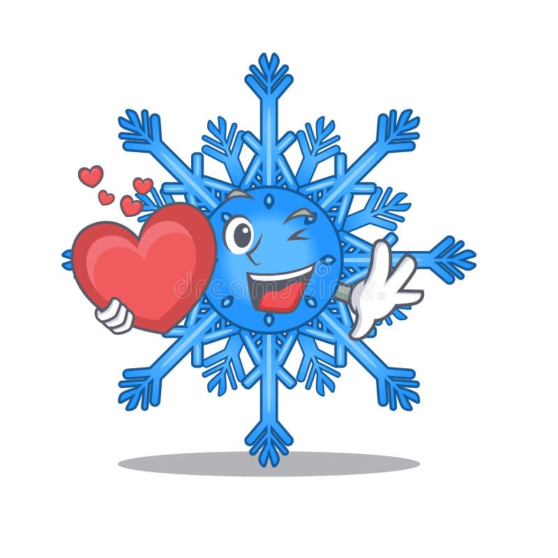 Download In Love Snowflake Character Cartoon Style Stock Vector - Illustration of nature, face: 104514785