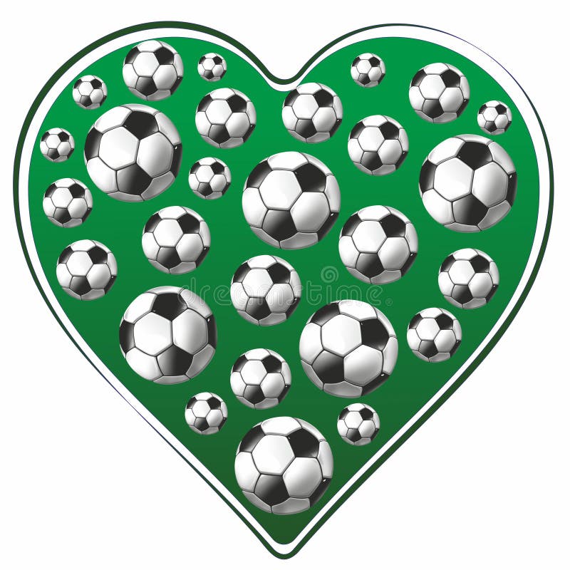 Heart and soccer ball stock illustration. Illustration of symbol 69517694