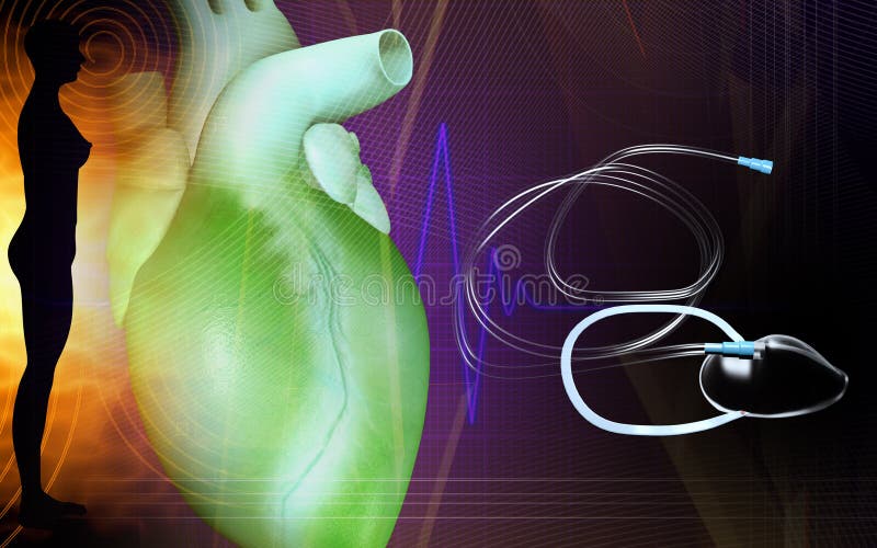 Heart and stethoscope vector illustration